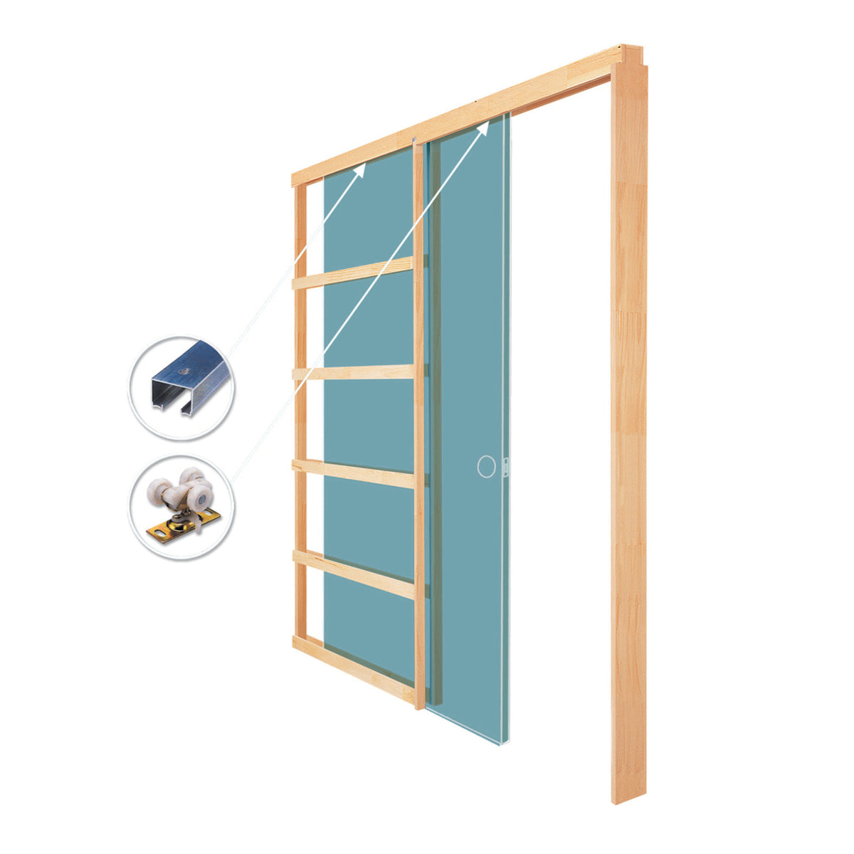 Bâti de porte préassemblée pour porte escamotable, 28'' x 80''