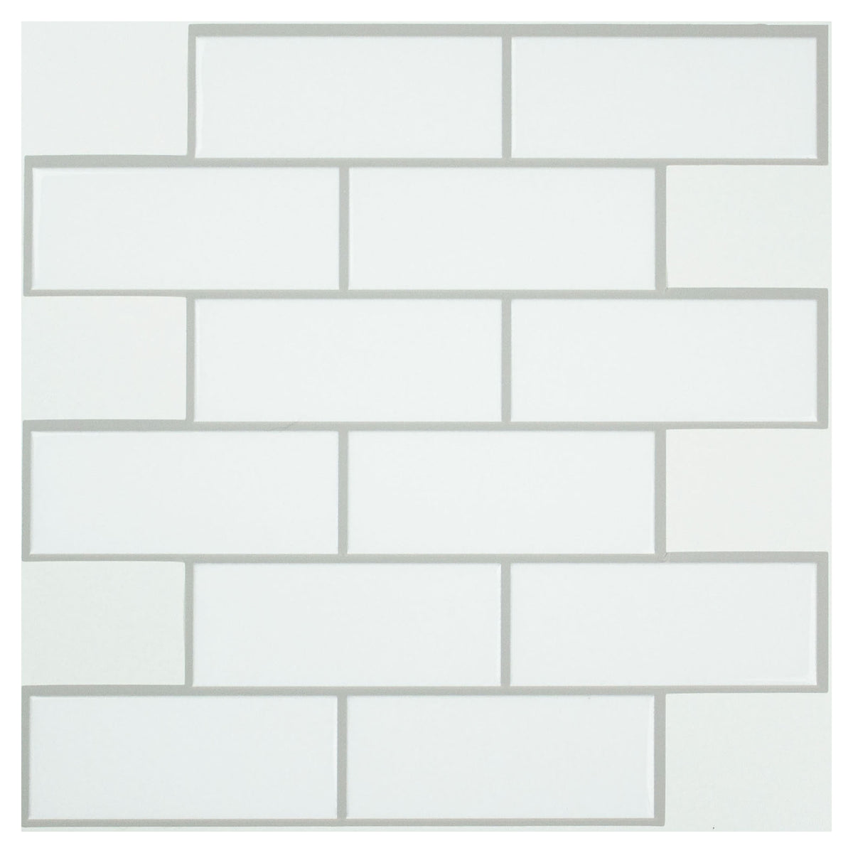 Dosseret de carrelage autocollant métro classique, 10,5" x 10,5" (blanc) / 4 unités