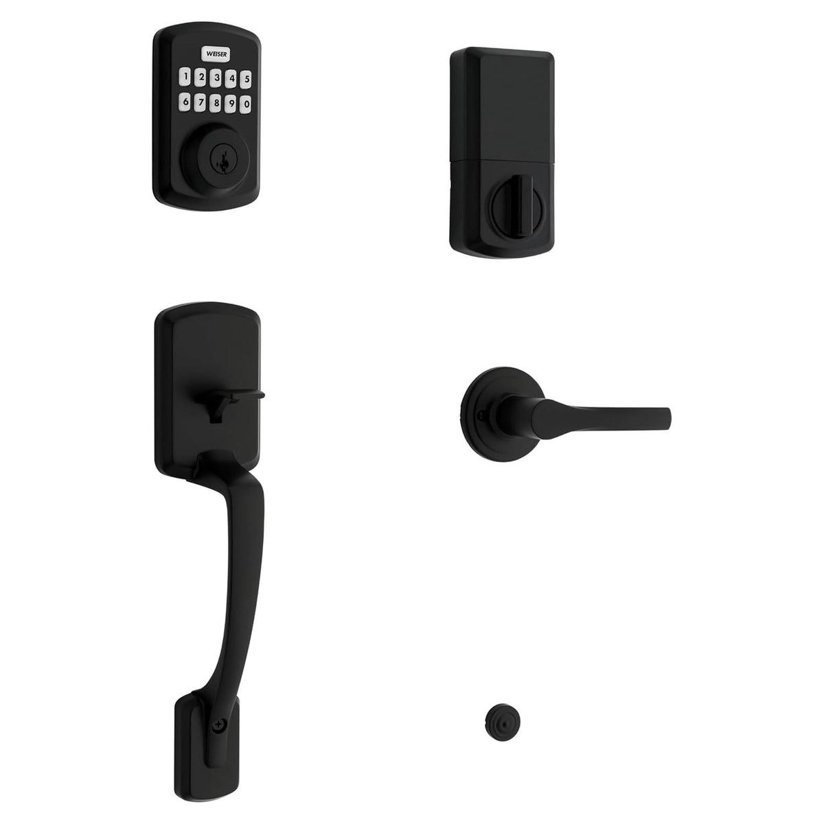 Clenche d'entrée Henley avec pêne dormant électronique Powerbolt 3, noir mat