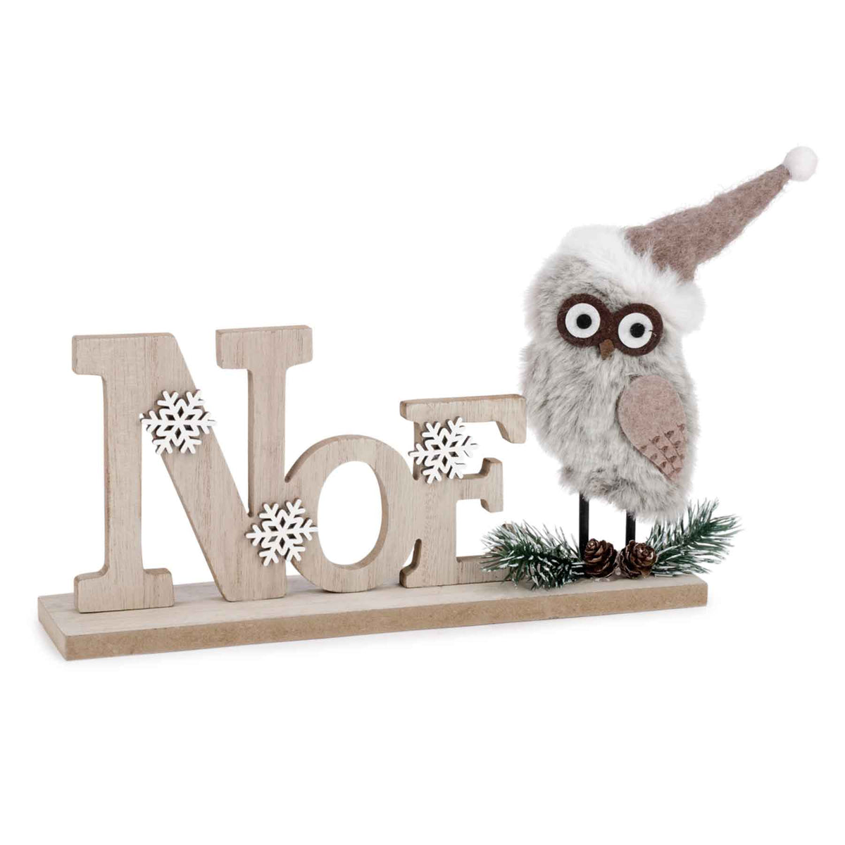 Mot décoratif &#39;&#39;Noel&#39;&#39; avec hibou, 9-1/2&quot; x 2&quot; x 6&quot;