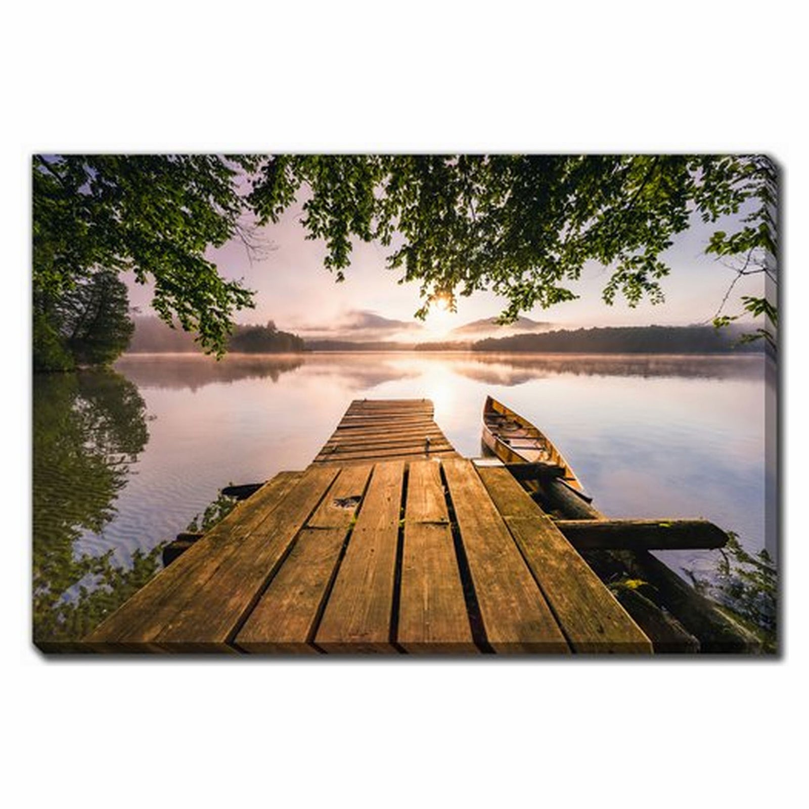 canevas de matin brumeux sur le lac Placid, 30" x 45"