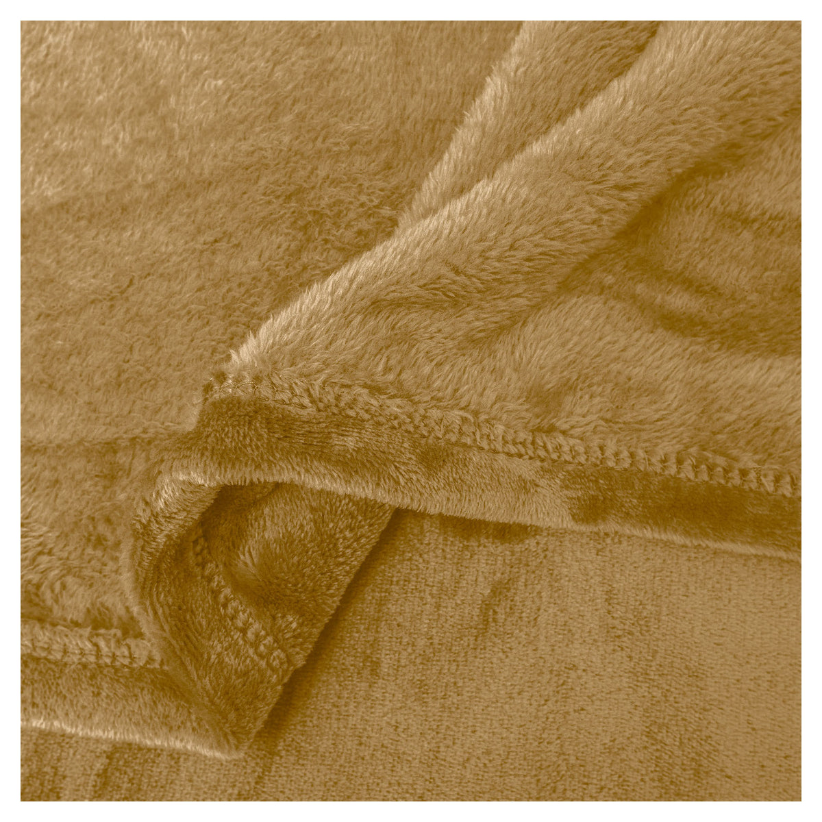 Jeté en flanelle ultra-doux beige latte, Queen (60" x 80")