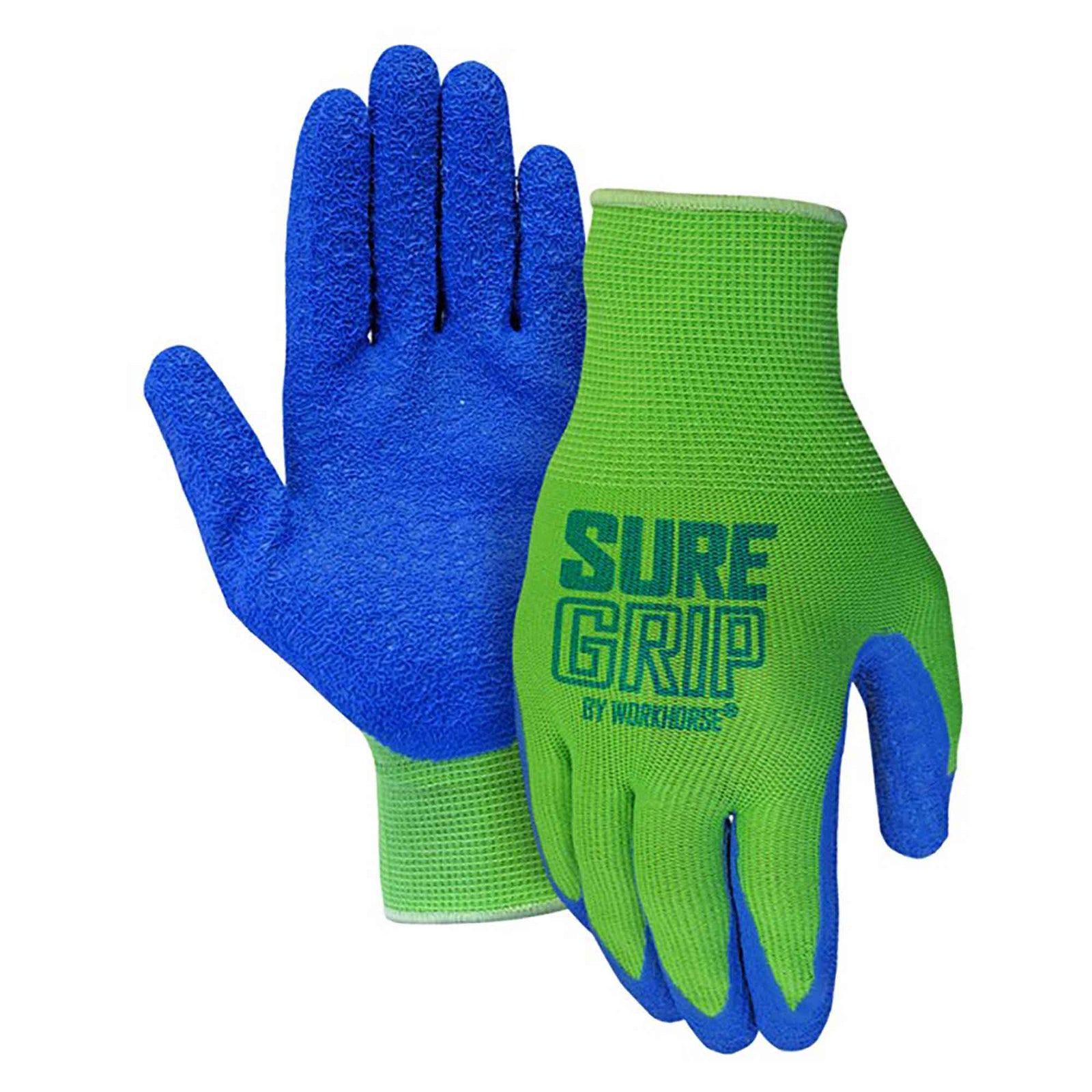 Gants en tricot de polyester avec paumes enduites de latex de caoutchouc, moyen