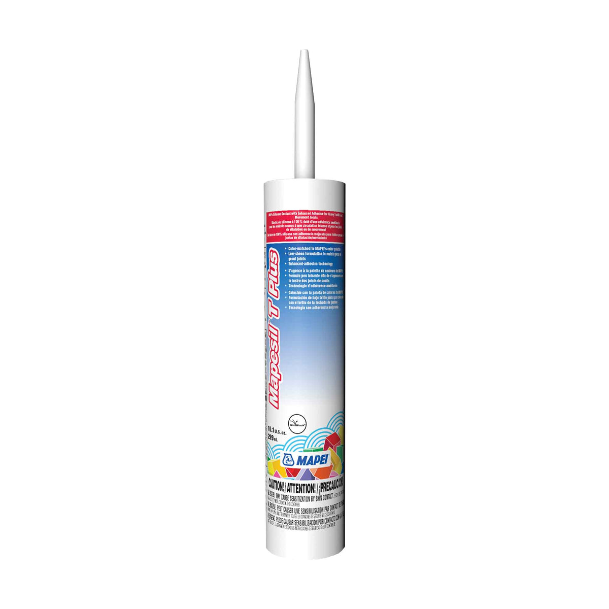 Mastic de silicone Mapesil T Plus de 299 ml, galet #103