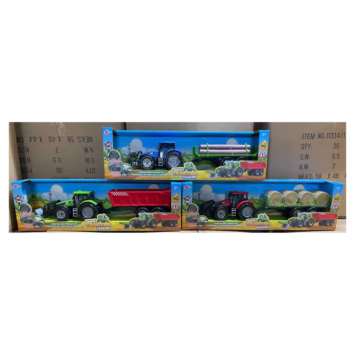 Tracteur avec remorque 1:32, choix entre 3 modèles