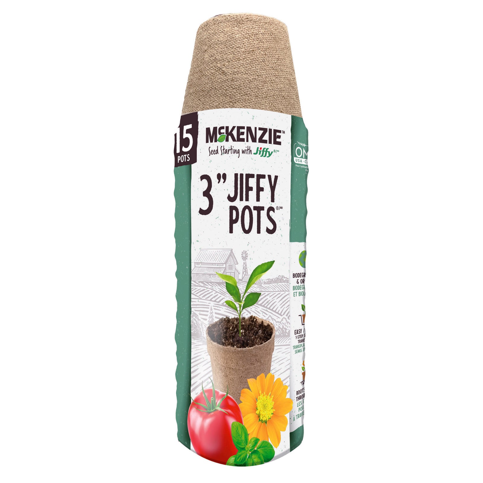 Pot de tourbe pour semis, 3" (15 unités)