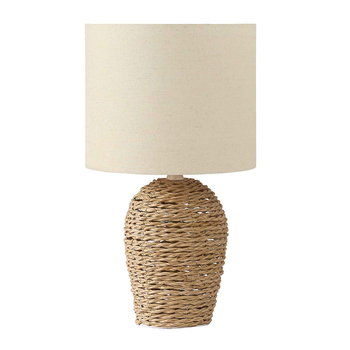 Lampe de table en rotin naturel avec abat-jour, 16,5'' (naturel et beige)