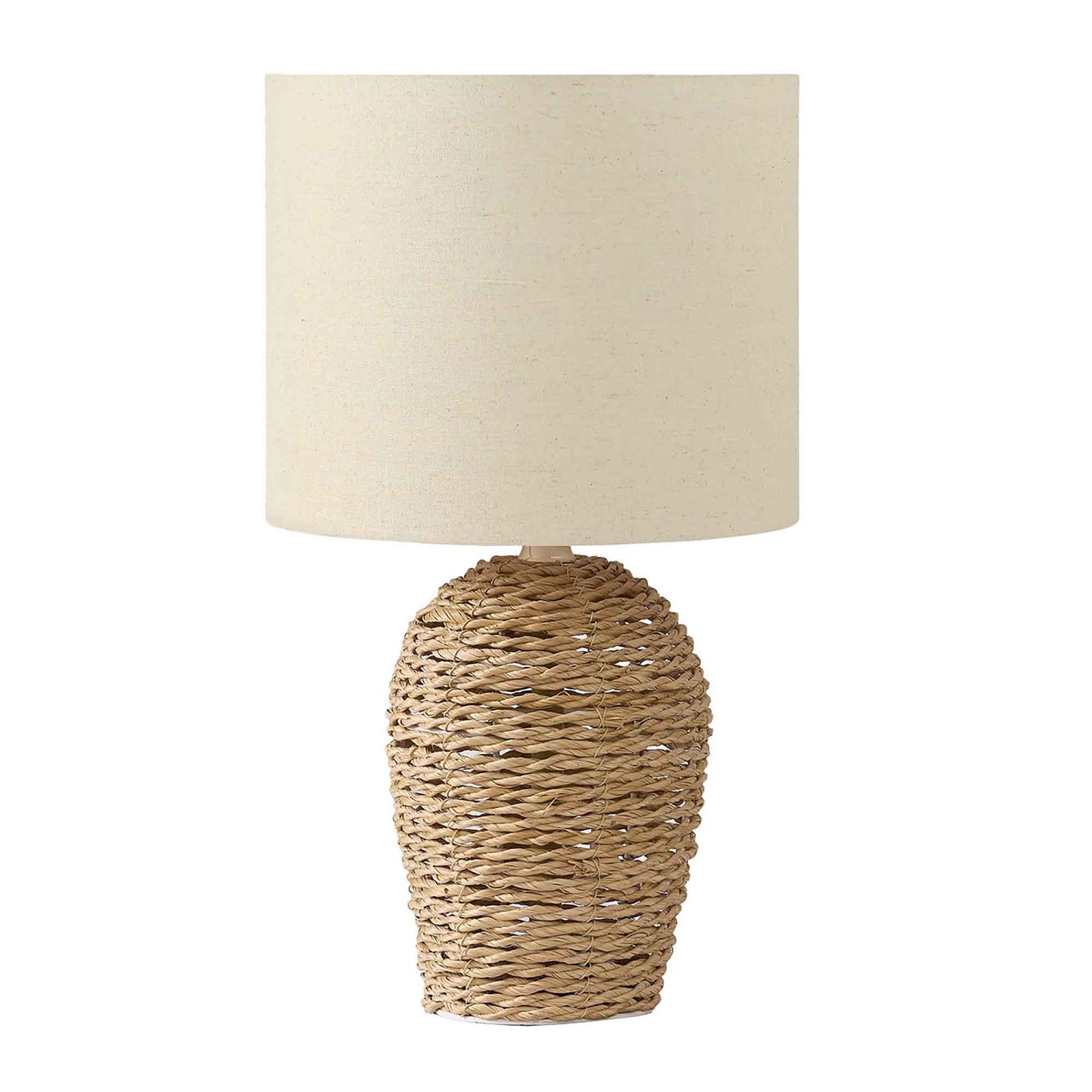 Lampe de table en rotin naturel avec abat-jour, 16,5'' (naturel et beige)