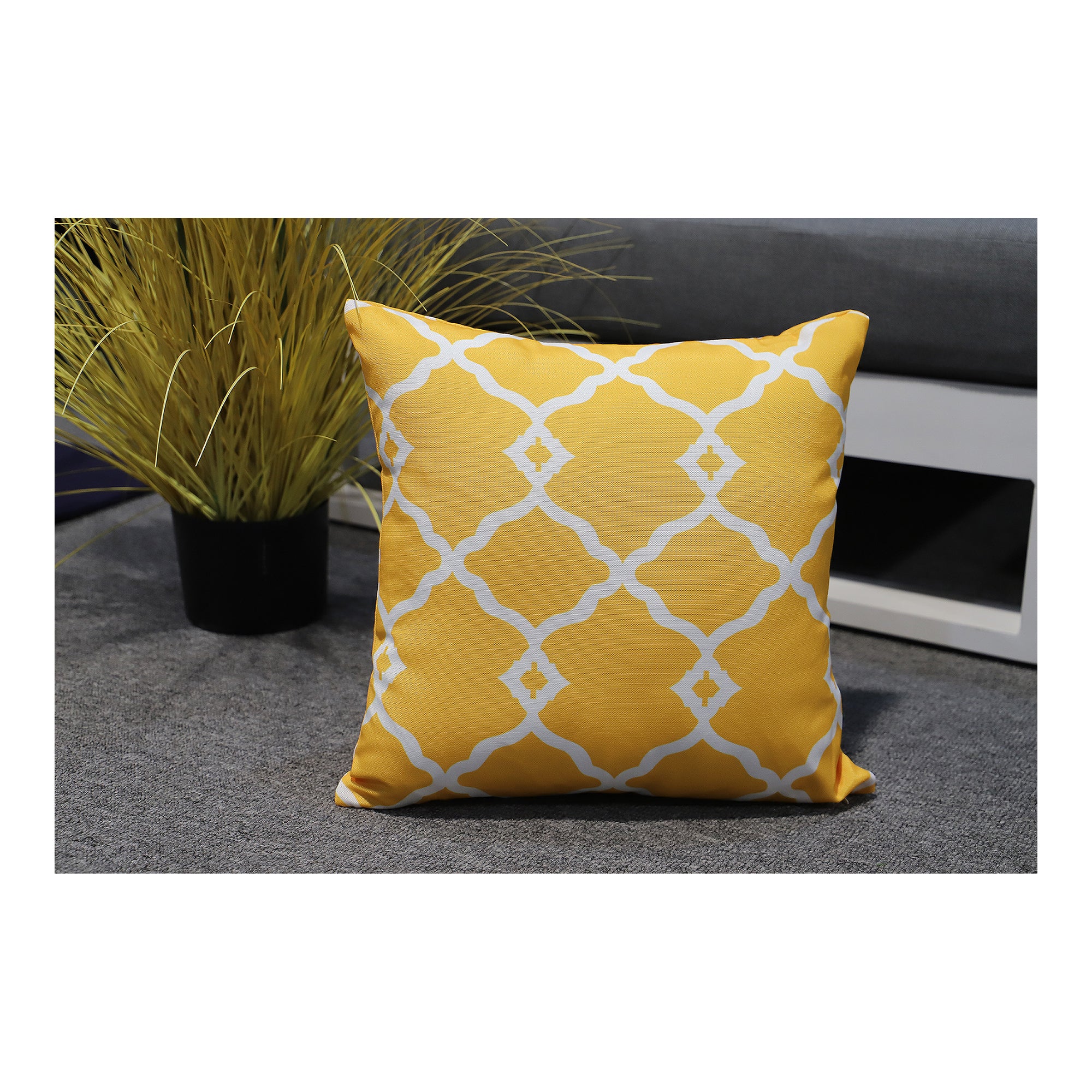 Coussin d'extérieur de 16'' x 16'', jaune