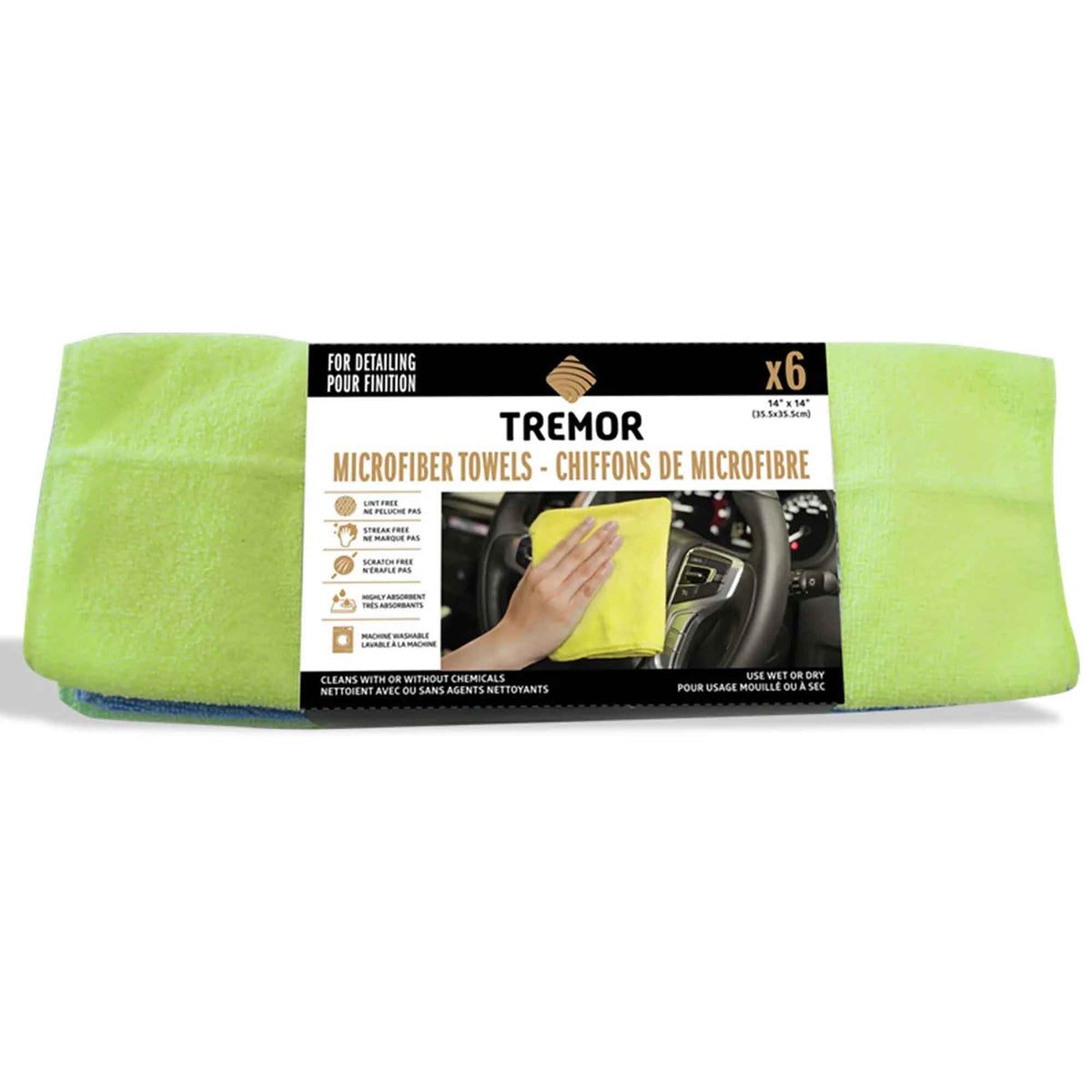 Chiffons en microfibre, 6 unités (couleurs assorties)