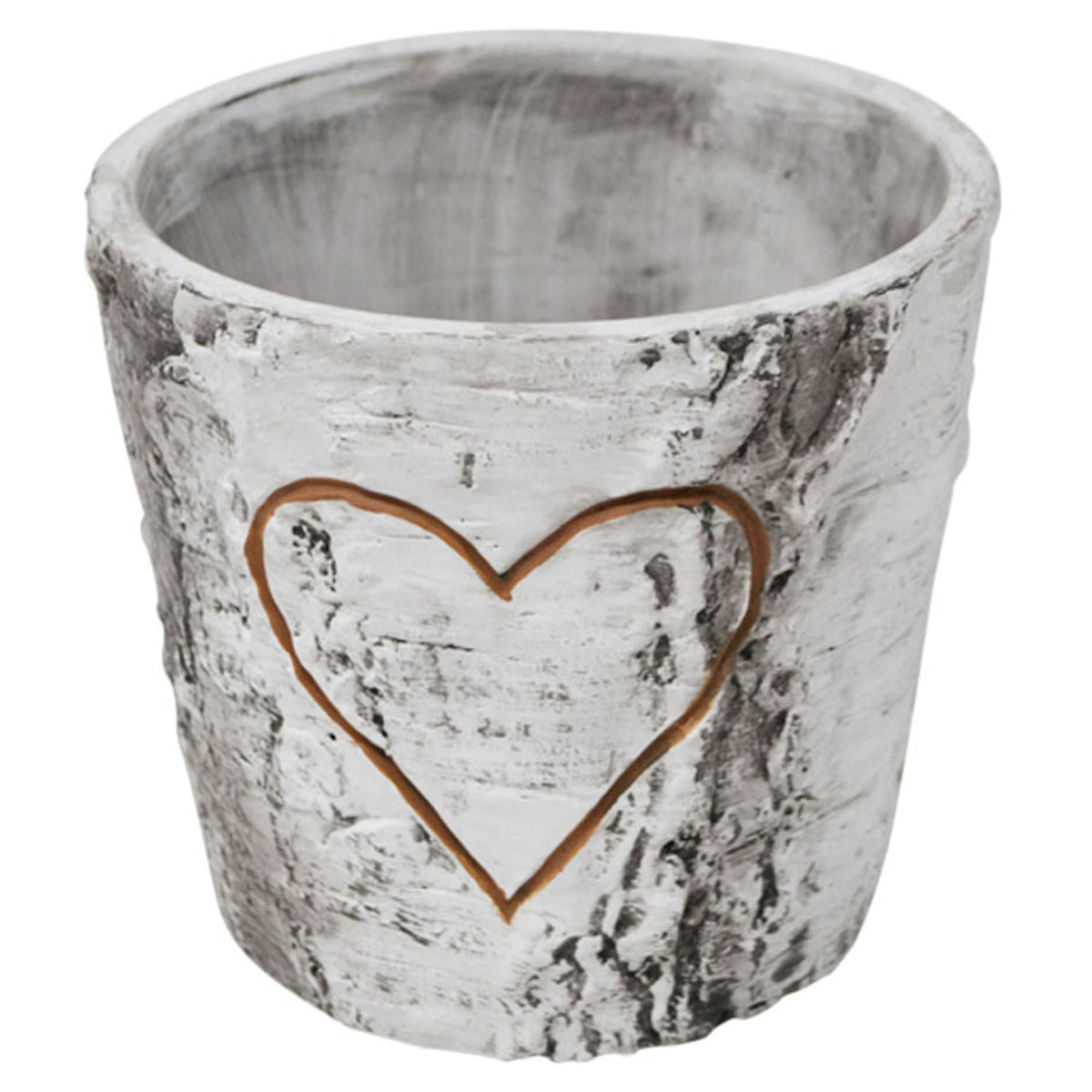 Cache-pot écorce et cœur, 5,5" x 5,1"