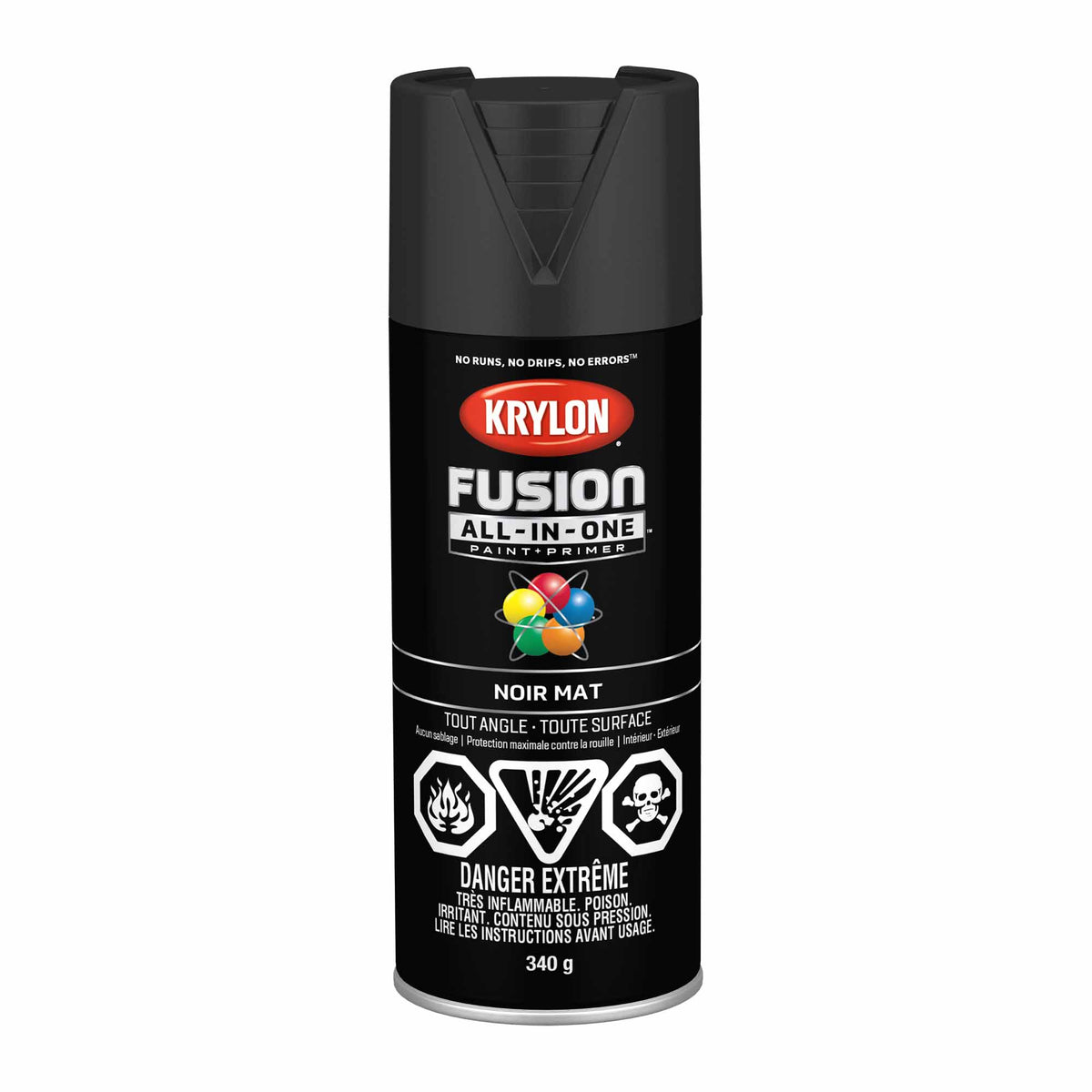 Krylon Fusion All-In-One aérosol noir mat, 340 g