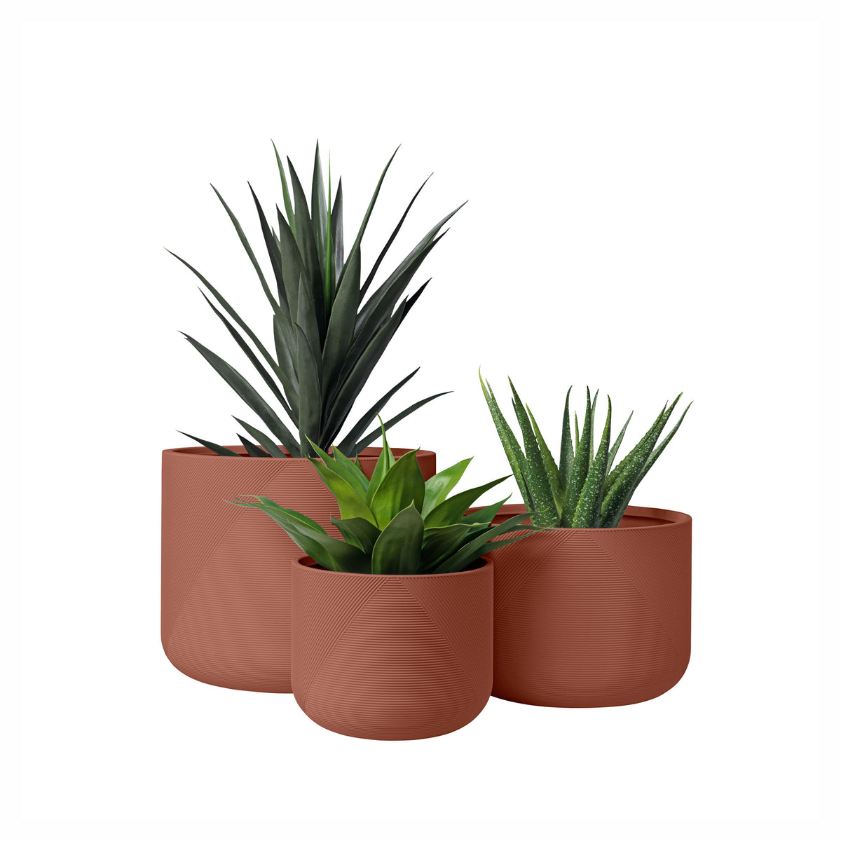 Jardinière Gavin en résine durable, 22" x 18" (argile rose)