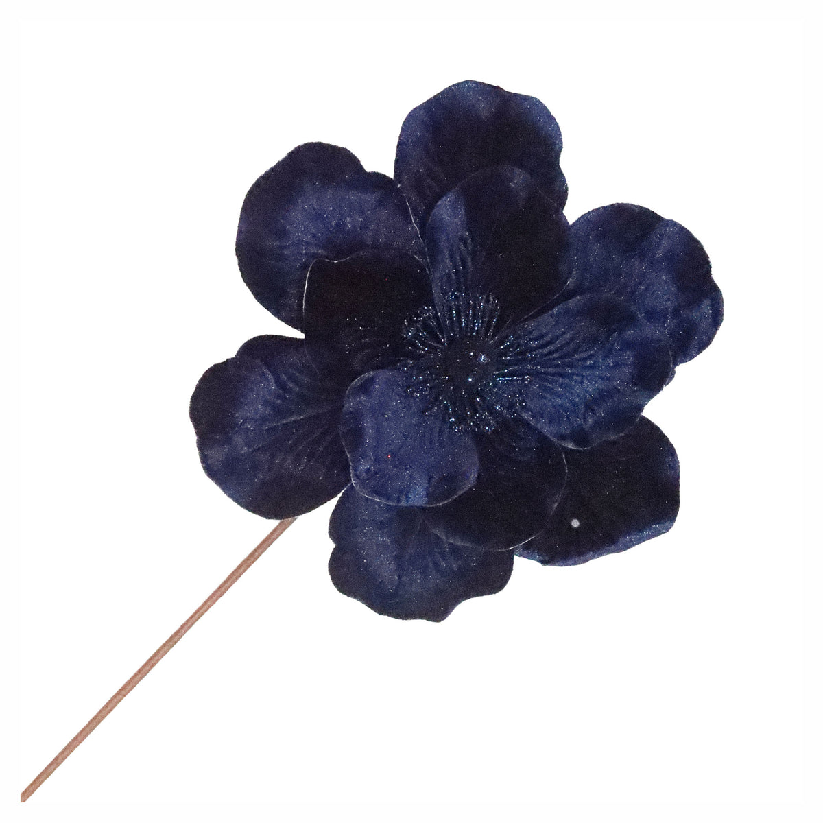 Pic de magnolia en velours brillant, 10" (bleu marine)
