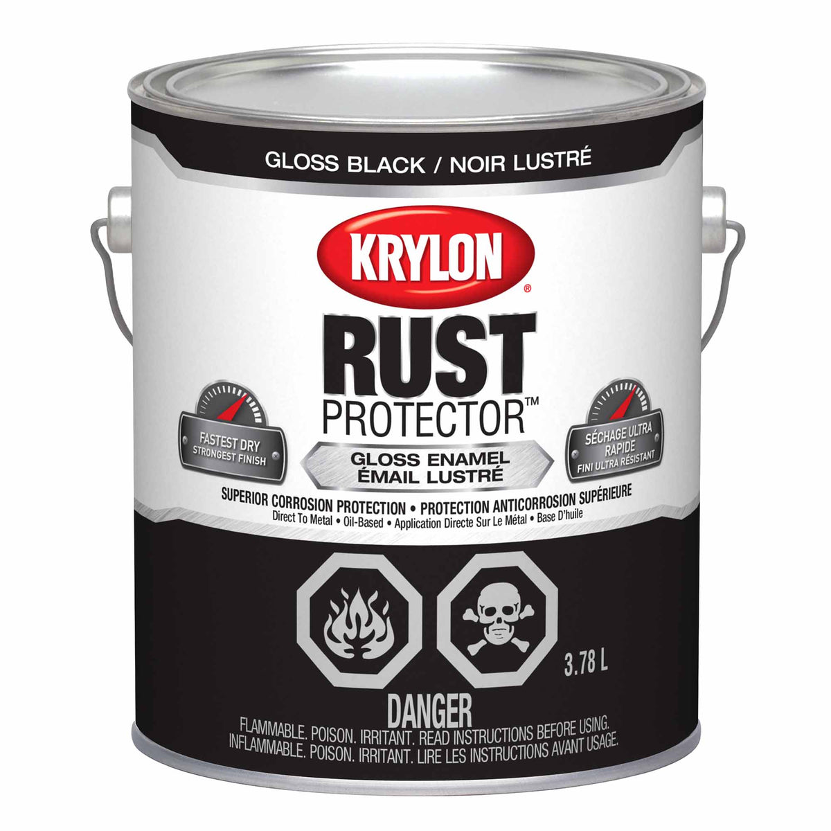 Krylon Rust Protector émail lustré noir, 3,78 L