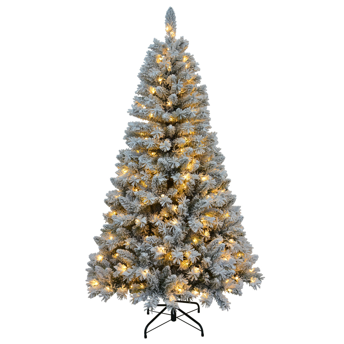 Sapin noble floqué et préilluminé avec 205 lumières, 6'-5''