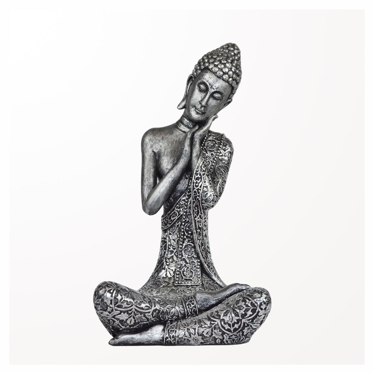 Statue de Bouddha thaïlandais avec tête penchant à gauche, 5'' x 4'' x 9''