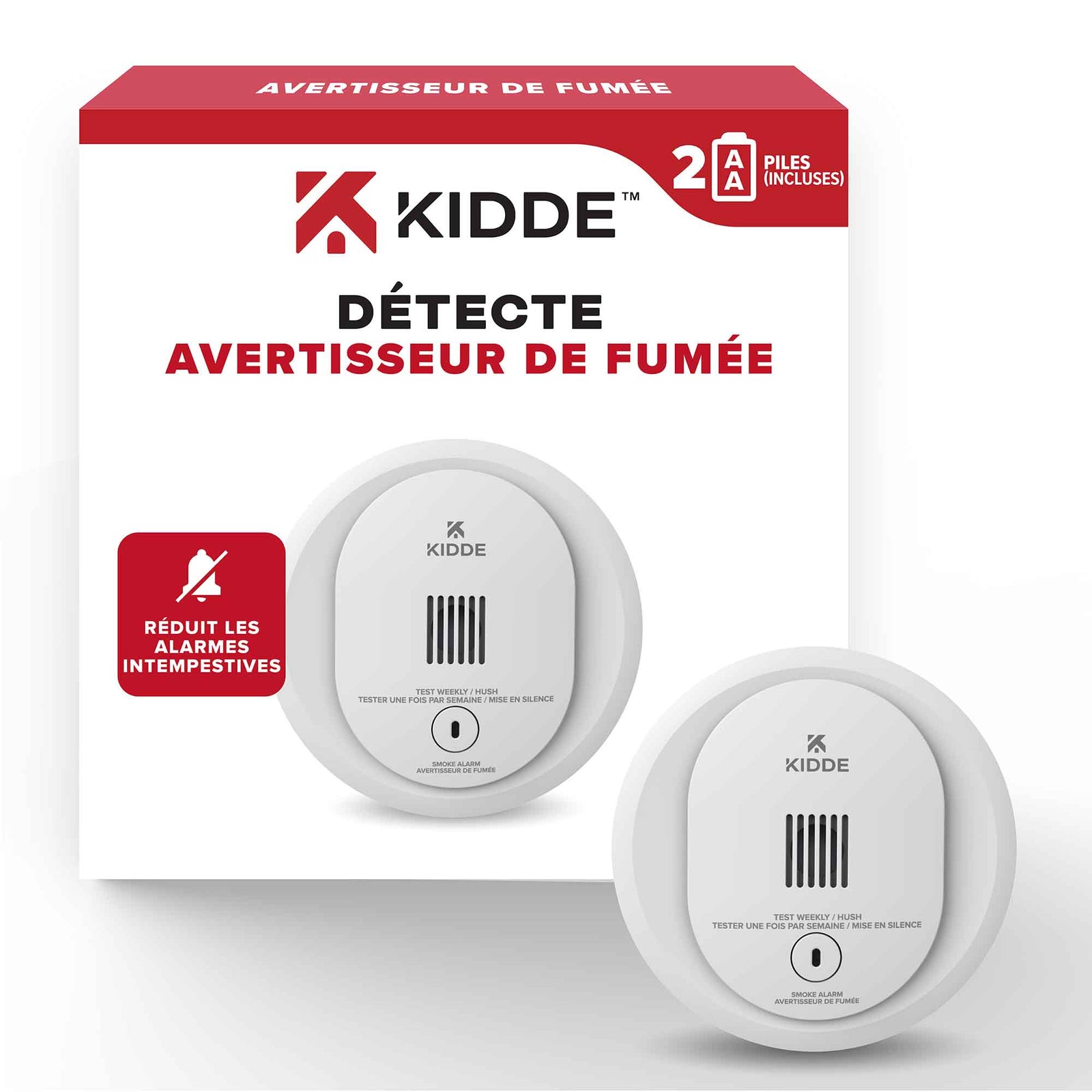 Avertisseur de fumée compacte à piles, 4" (2 x AA)