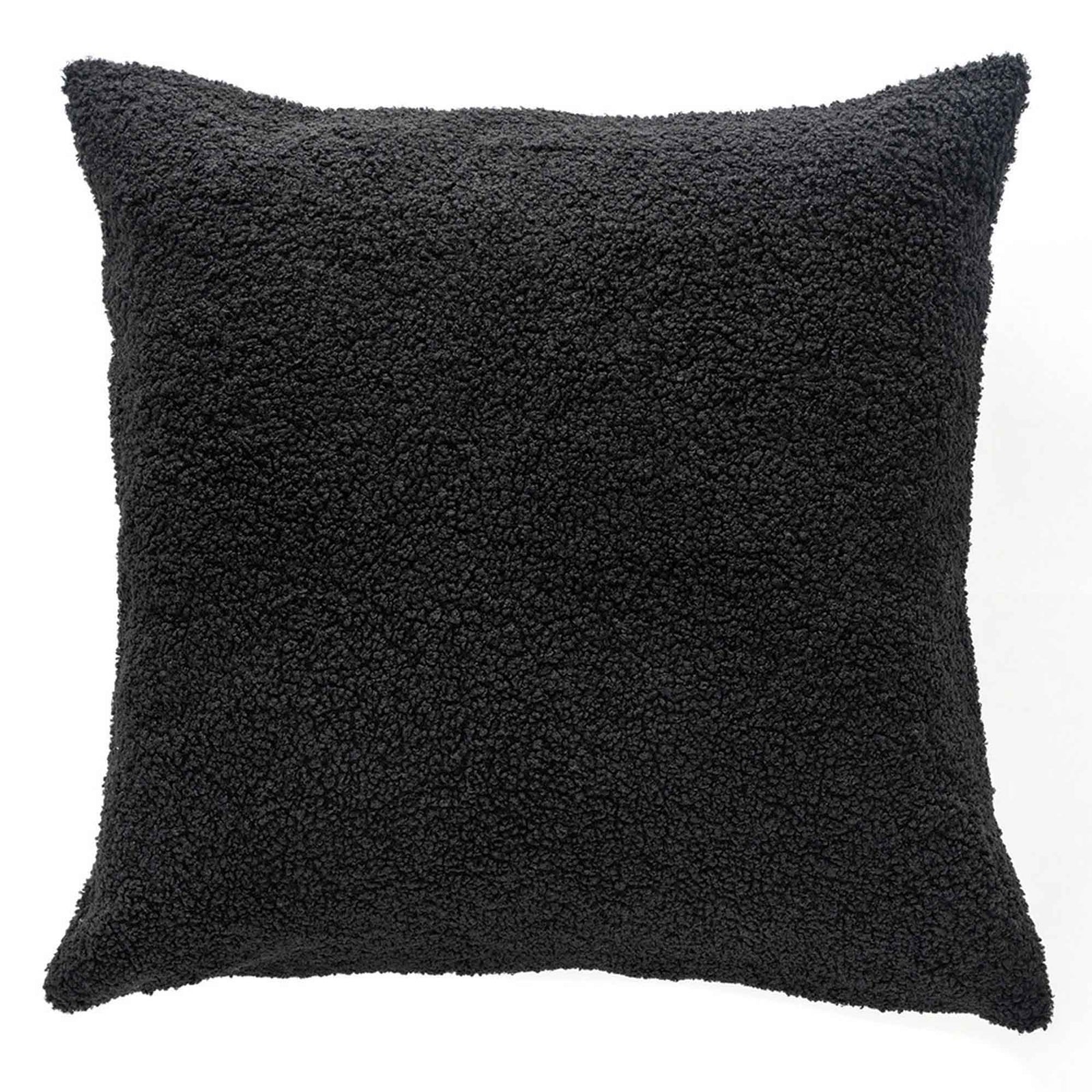 Coussin européen en pluche noire, 25'' x 25''