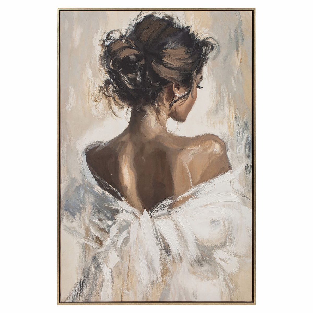 Canevas de femme élégante de dos, 24" x 36"