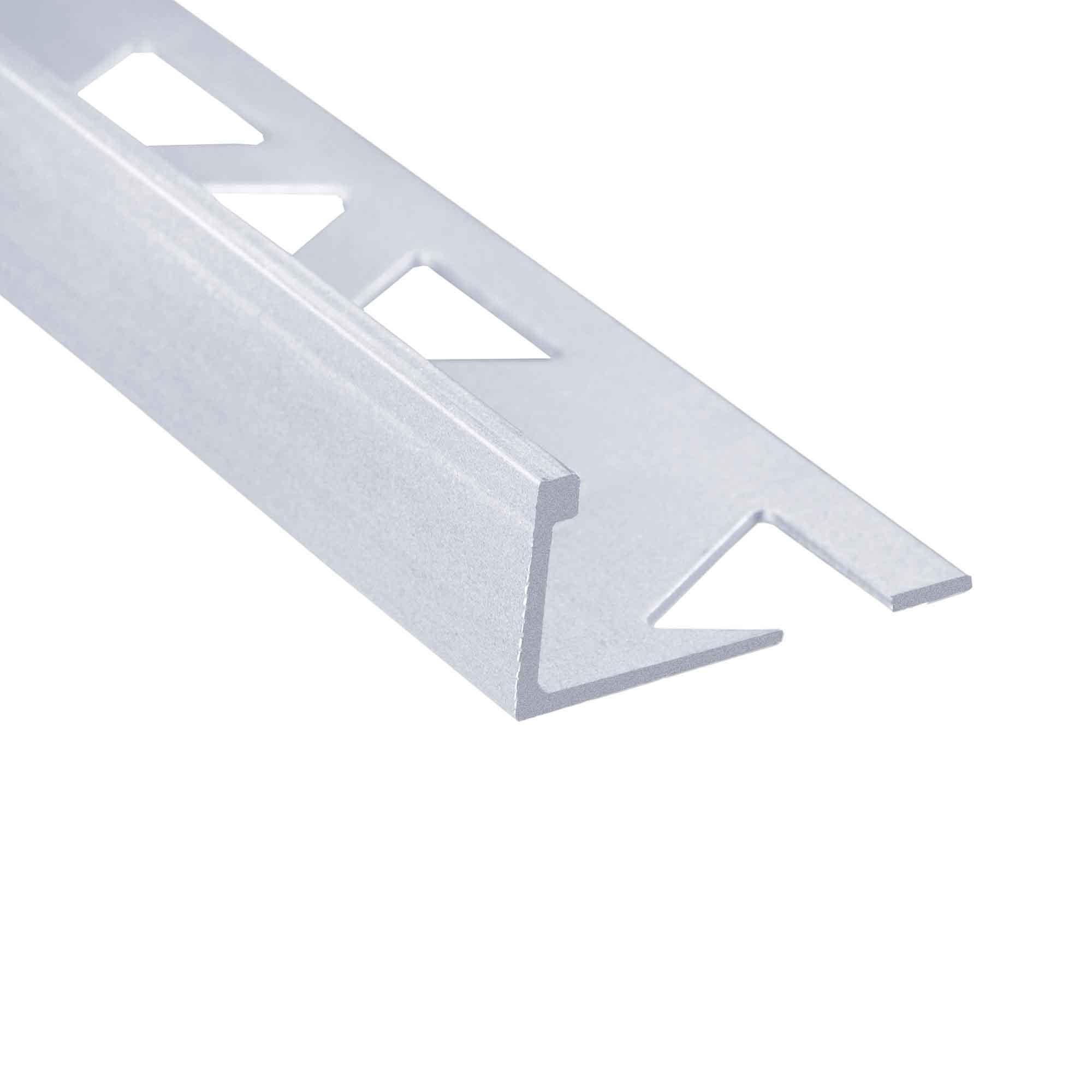 Bordure de carrelage plate argent brillant, 1/2" x 8'