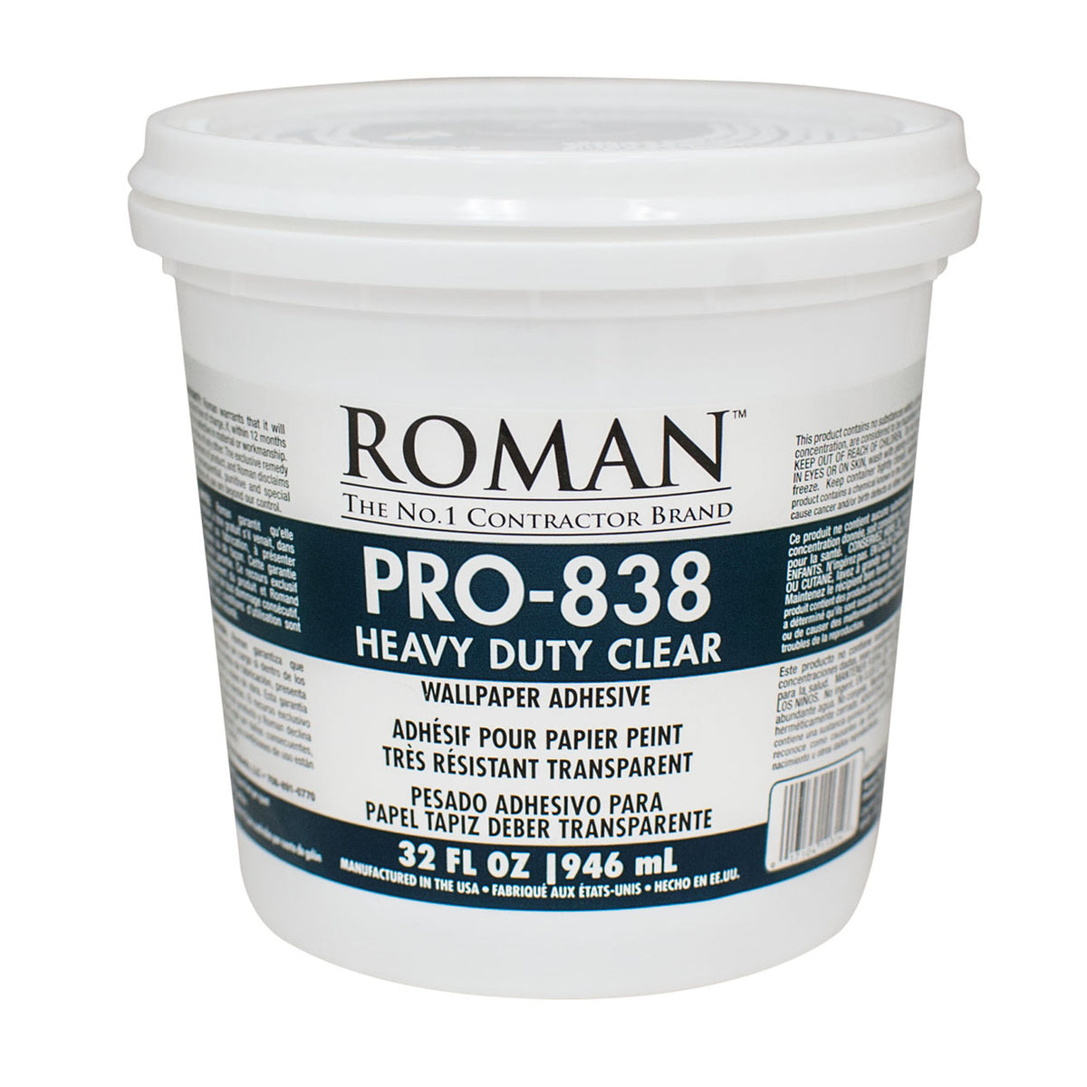 Adhésif pour papier peint très résistant transparent, 946 ml