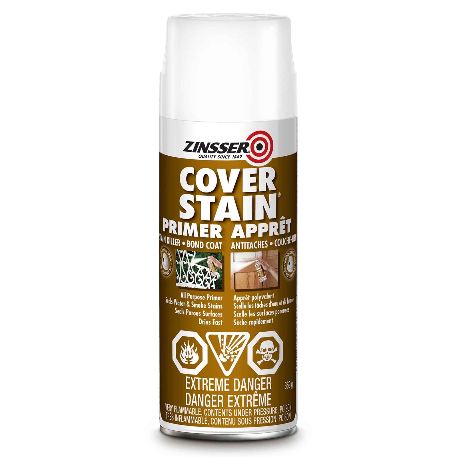 Scellant d'apprêt à base d'huile Cover Stain blanc, 369 g