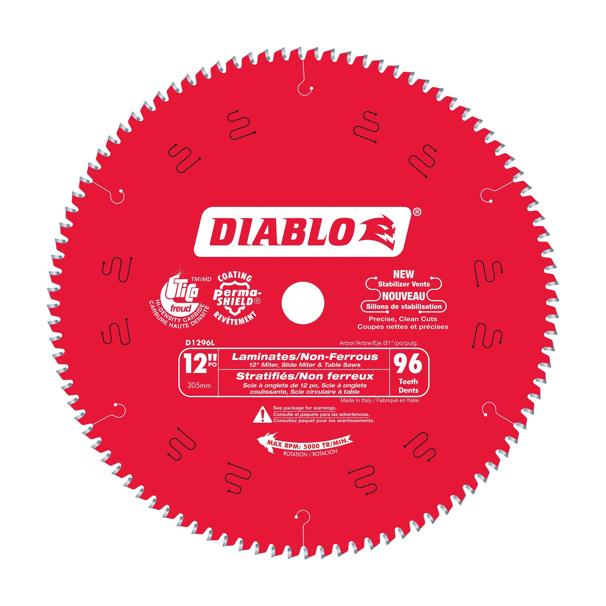 Lame circulaire Diablo pour planchers stratifiés de 12" à 96 dents 