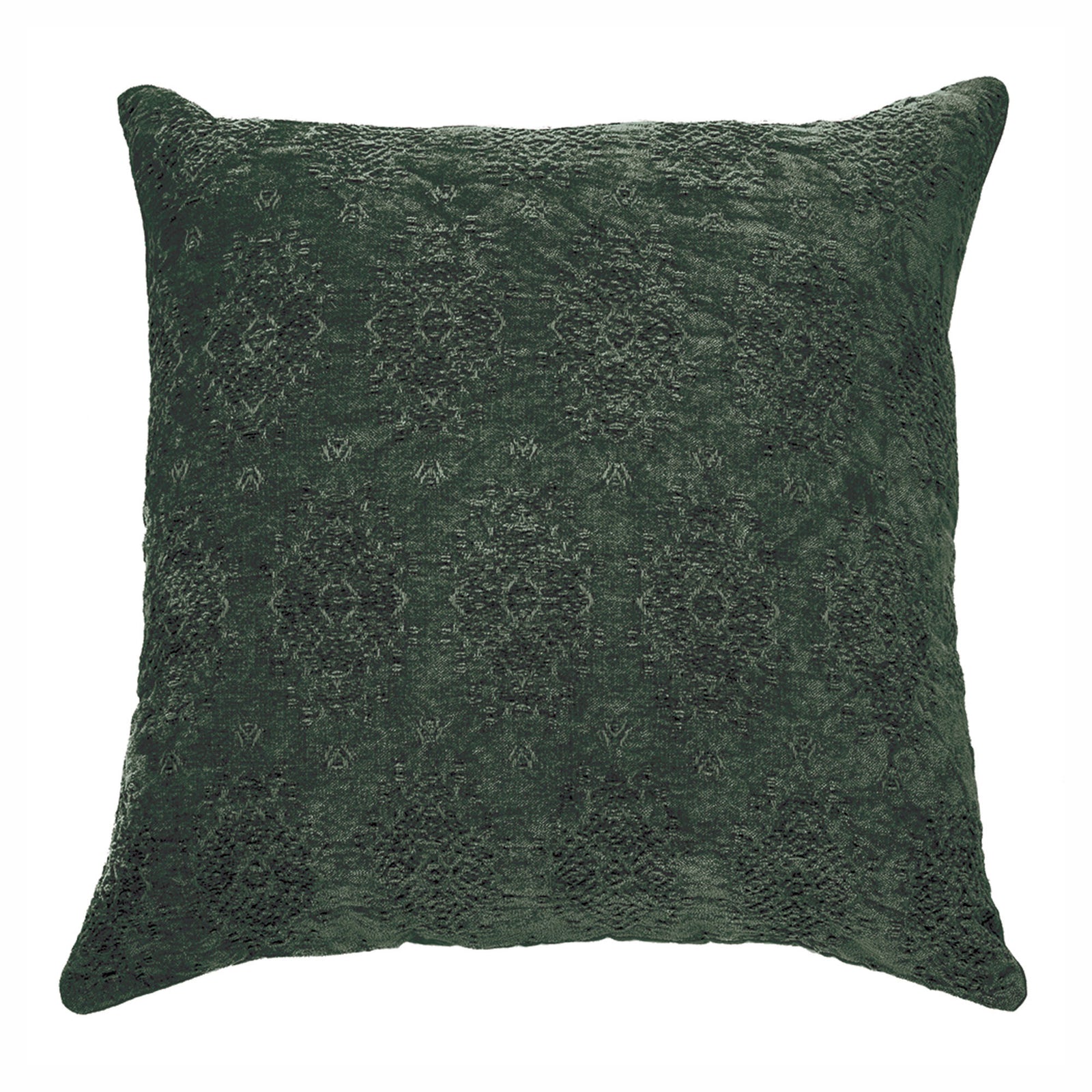 Coussin européen Toro en velours jacquard, 25" x 25" (vert forêt)