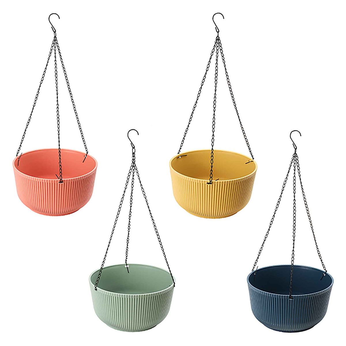 Pot rond fini mat avec chaîne pour suspendre, 9,9'' x 5,2'' (choix entre 4 couleurs)
