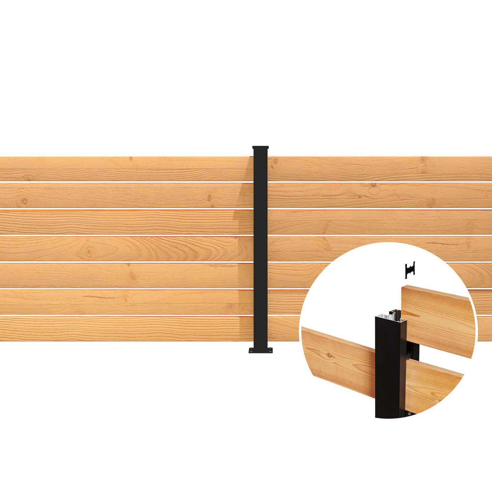 kit de poteau de ligne C4 en aluminium noir, 44" 