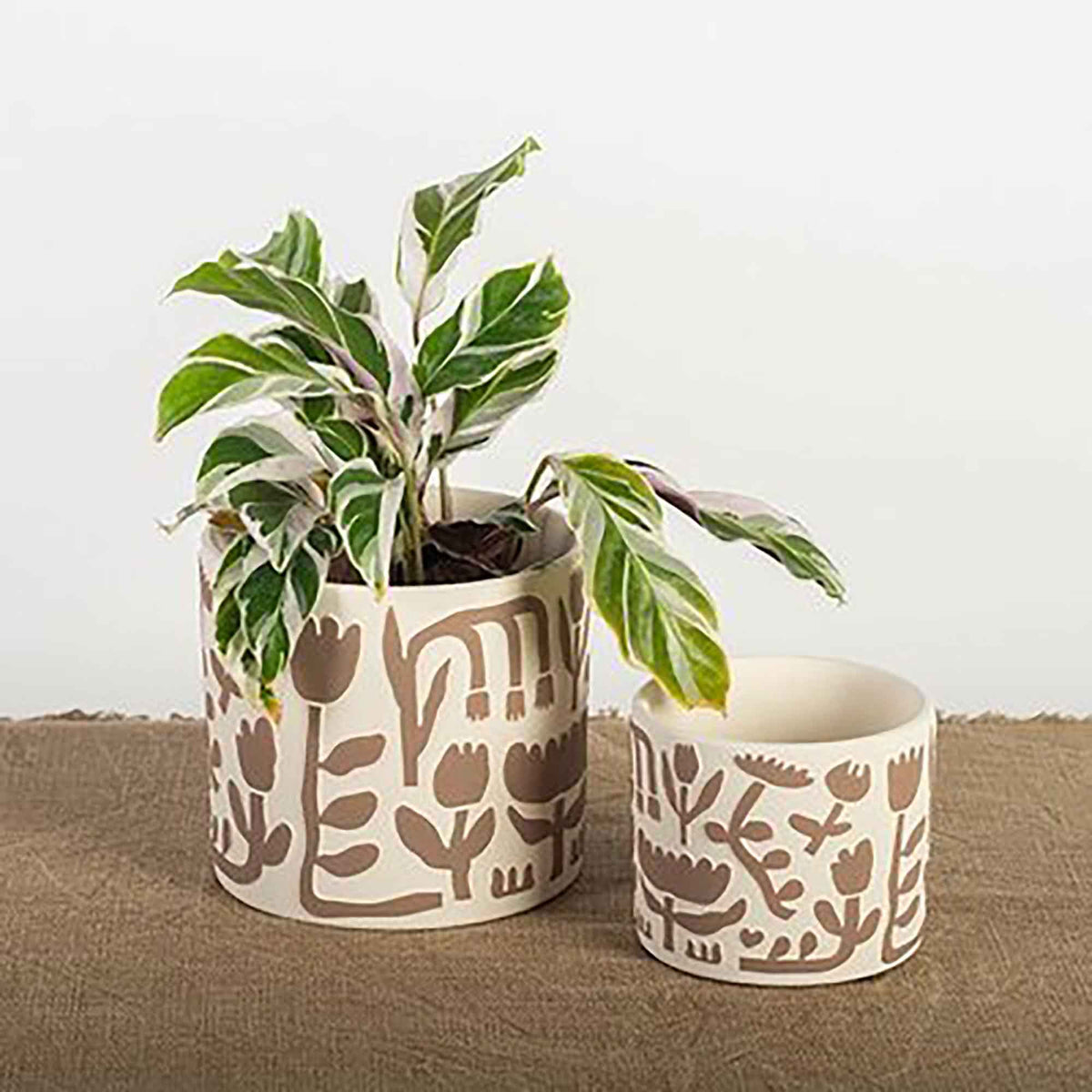 Pot en terre cuite à motifs boho, 5,25" x 5" (moyen)