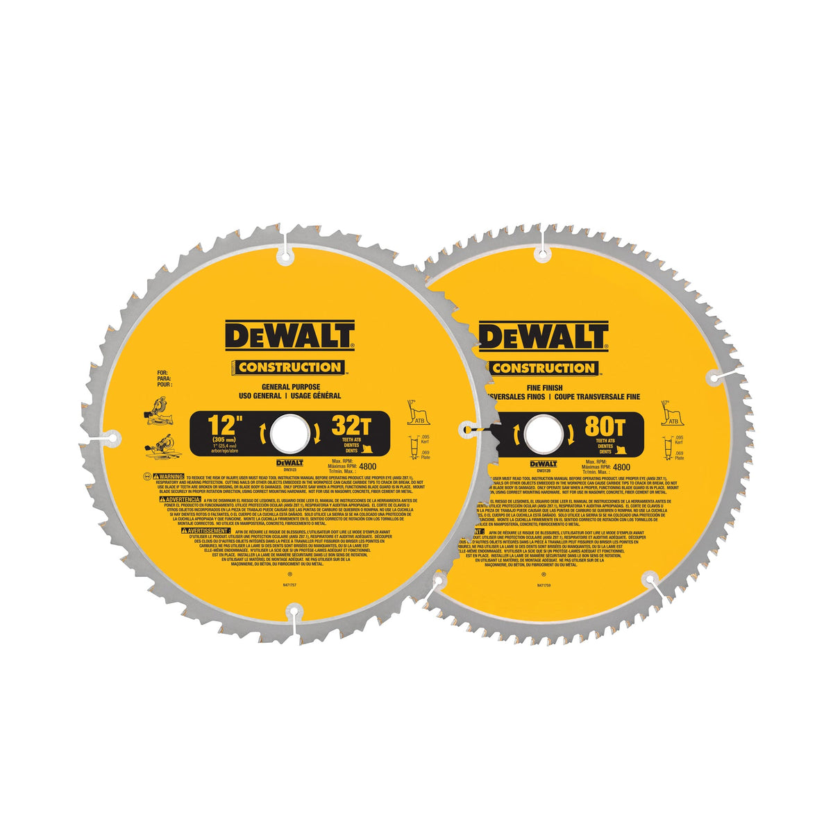 Lame de scie circulaire de 12", ensemble de 2 unités