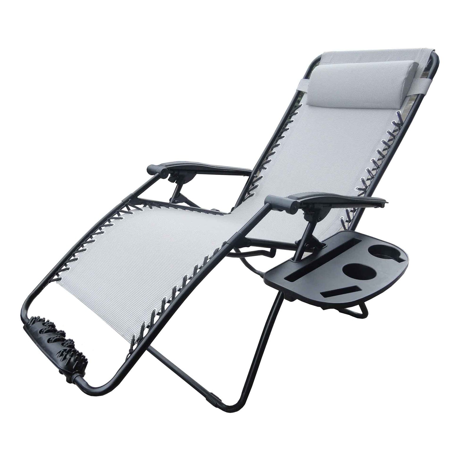 Chaise pliable Genova Zero Gravity avec masseur de pieds, gris