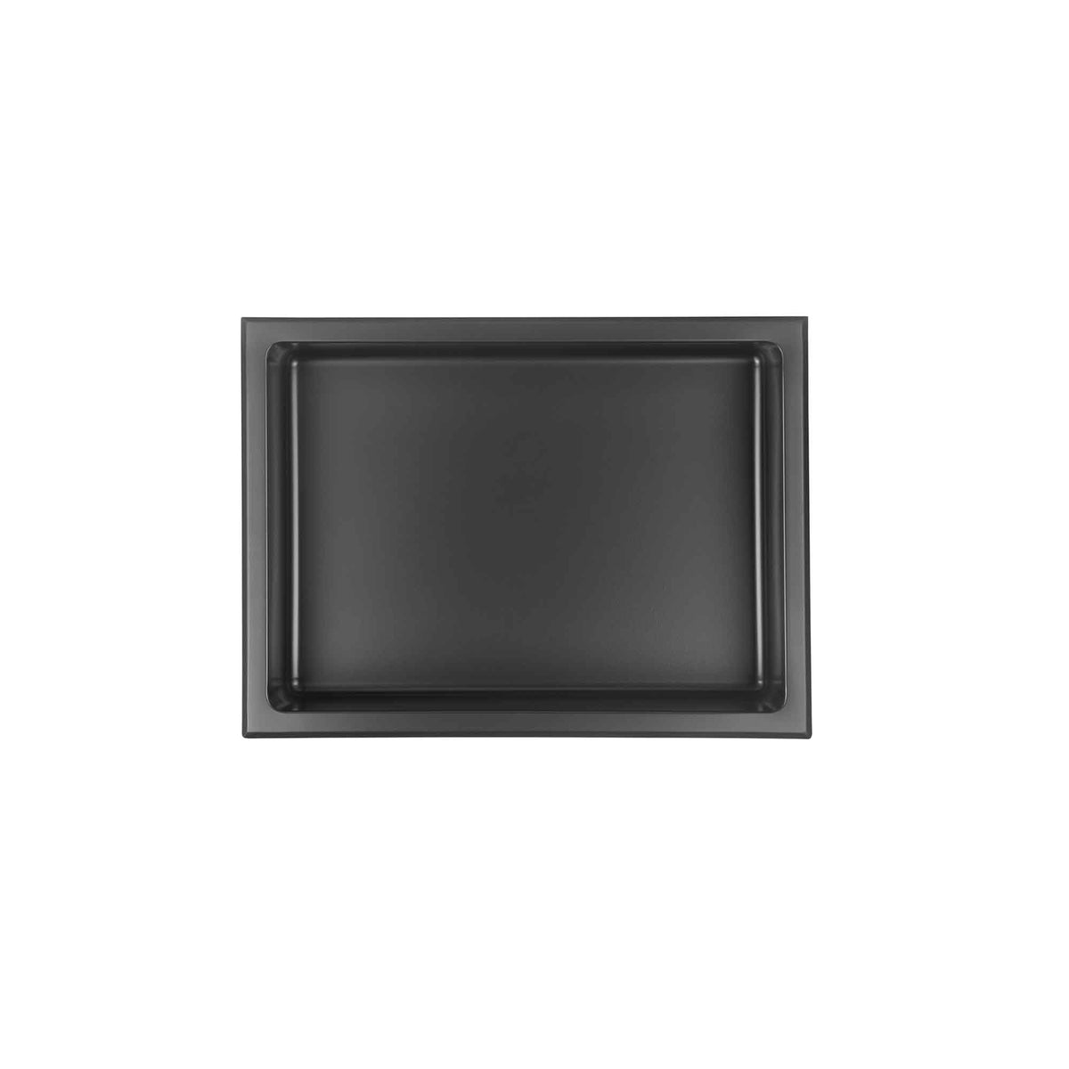 Niche de douche murale Layla en acier inoxydable noir mat, 12'' x 16''