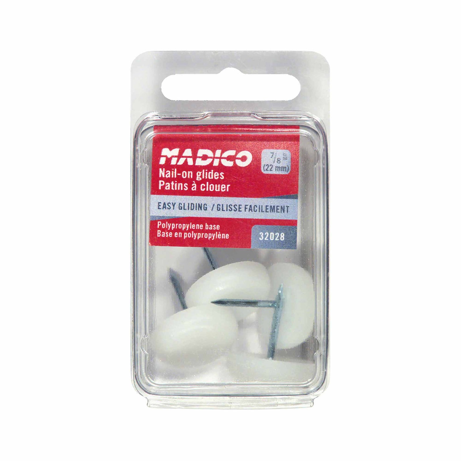 Patins à clouer avec base en polypropylène, 4 unités 