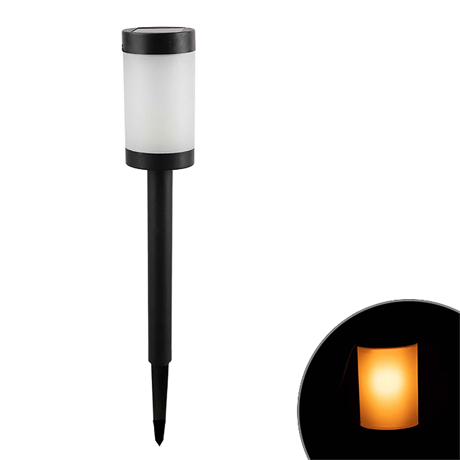 Piquet avec lampe à effet de flamme vacillante et éclairage DEL solaire, 15,95"