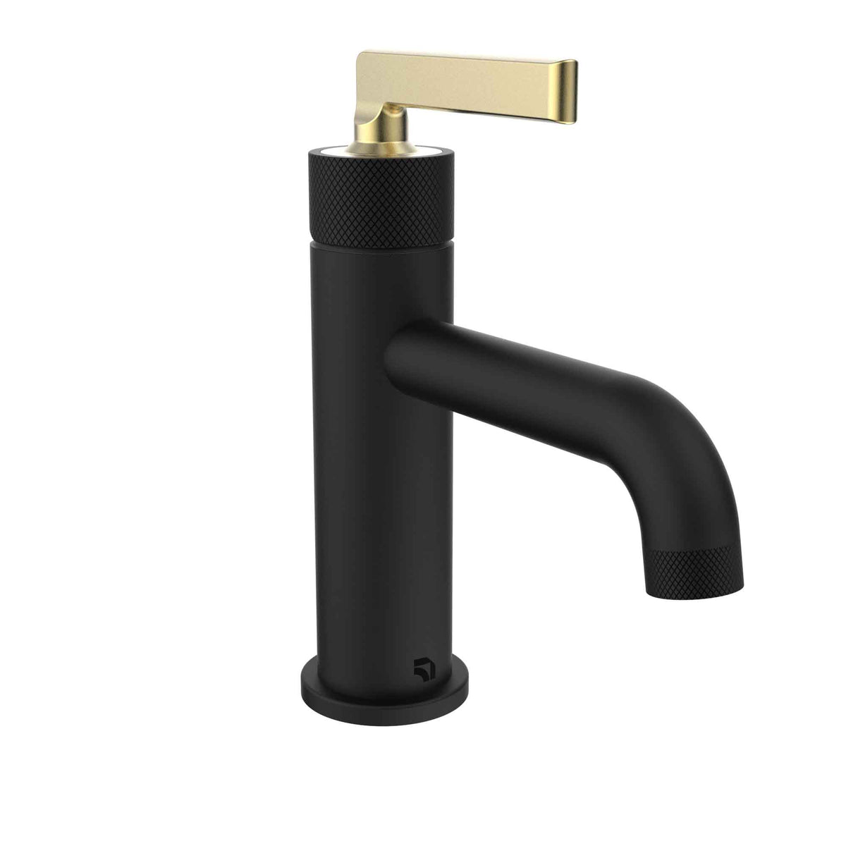 Robinet pour lavabo de salle de bain avec contrôle de volume à 1 poignée INDY, noir mat et or mat