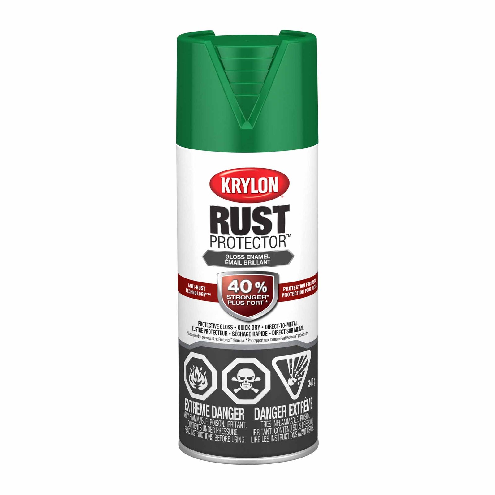 Krylon Rust Protector aérosol émail brillant vert, 340 g