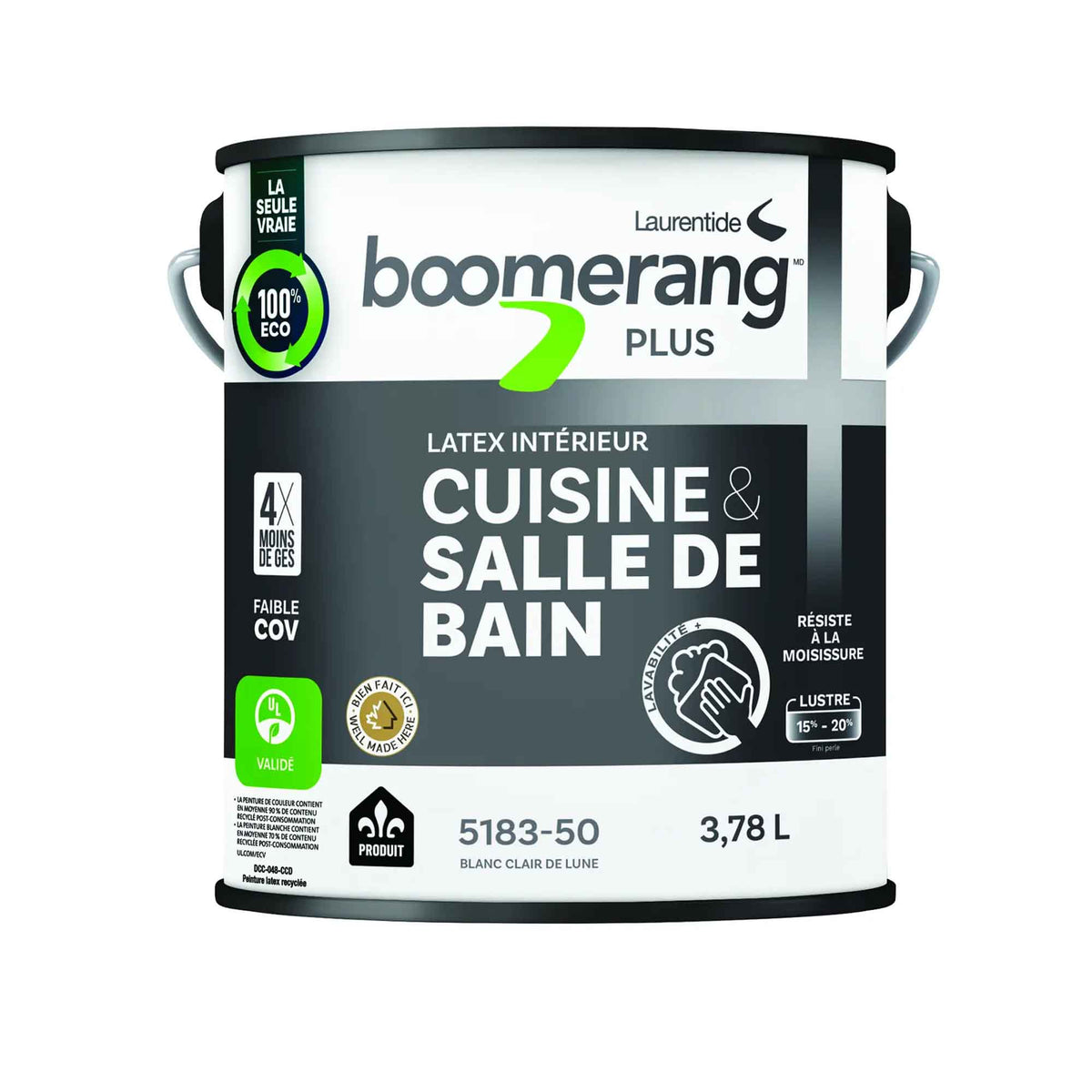 Peinture au latex pour cuisine et salle de bains blanc clair de lune perle, 3,78 L