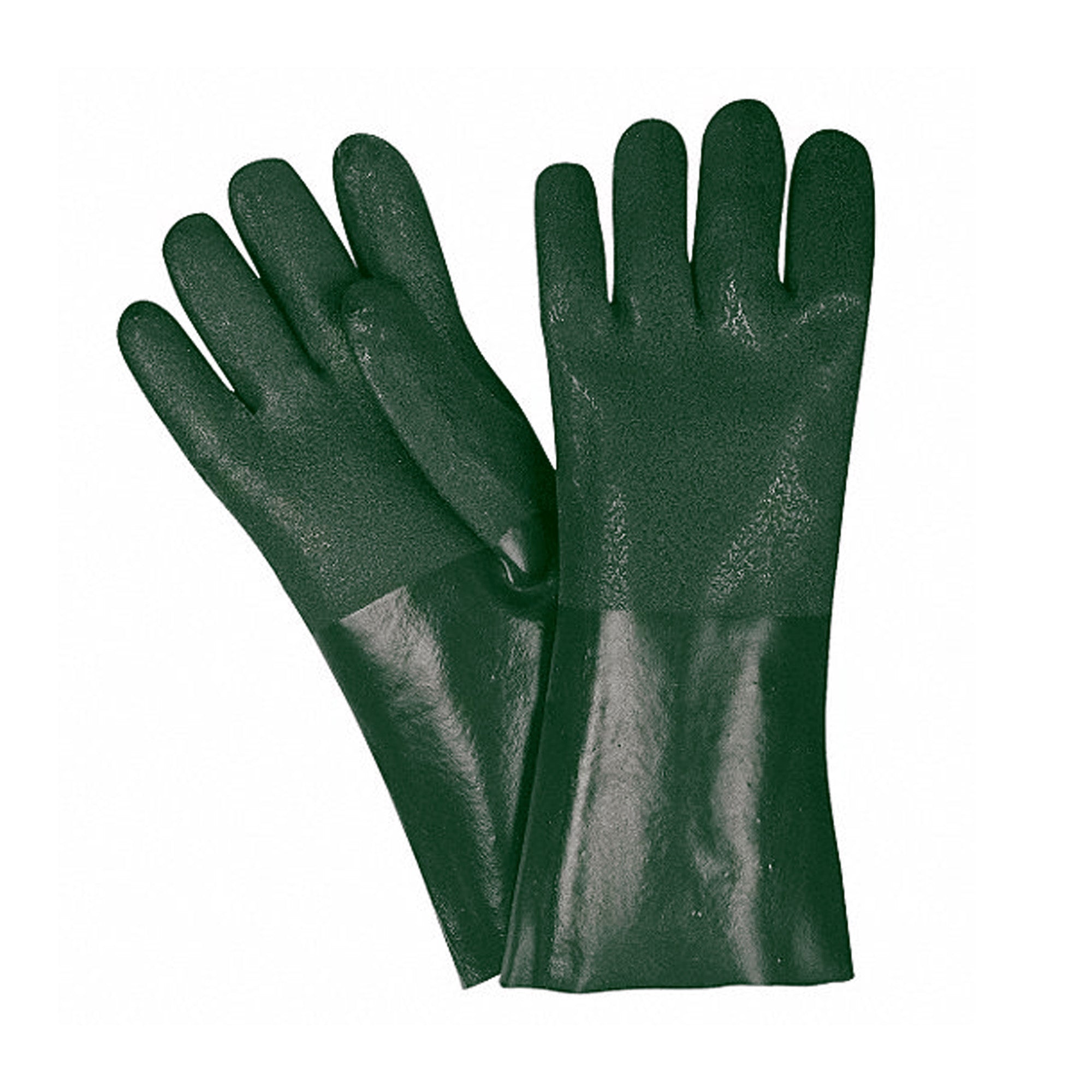 Gants de 14" doublement enduit de PVC vert, grand