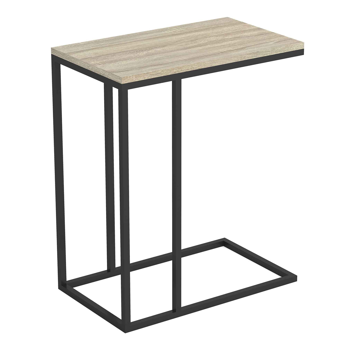 Table d’appoint en forme de &#39;&#39;C’’ avec dessus en MDF taupe, 20&quot; x 12&quot; x 24&quot;