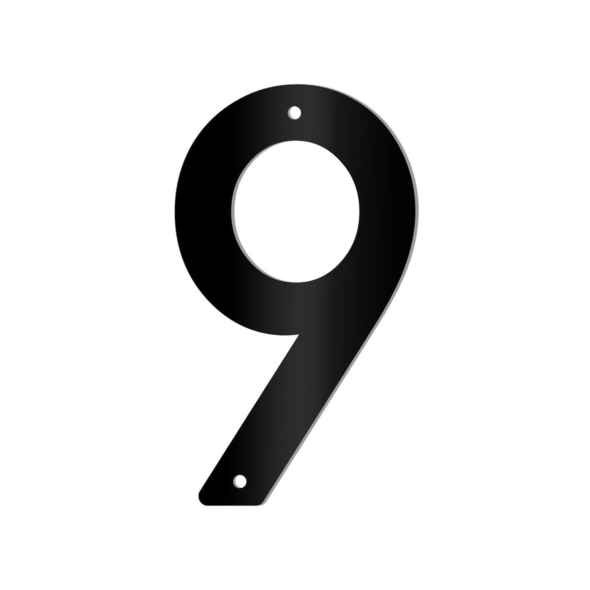 Chiffre percé de 5’’en plexiglas, #9 (noir)