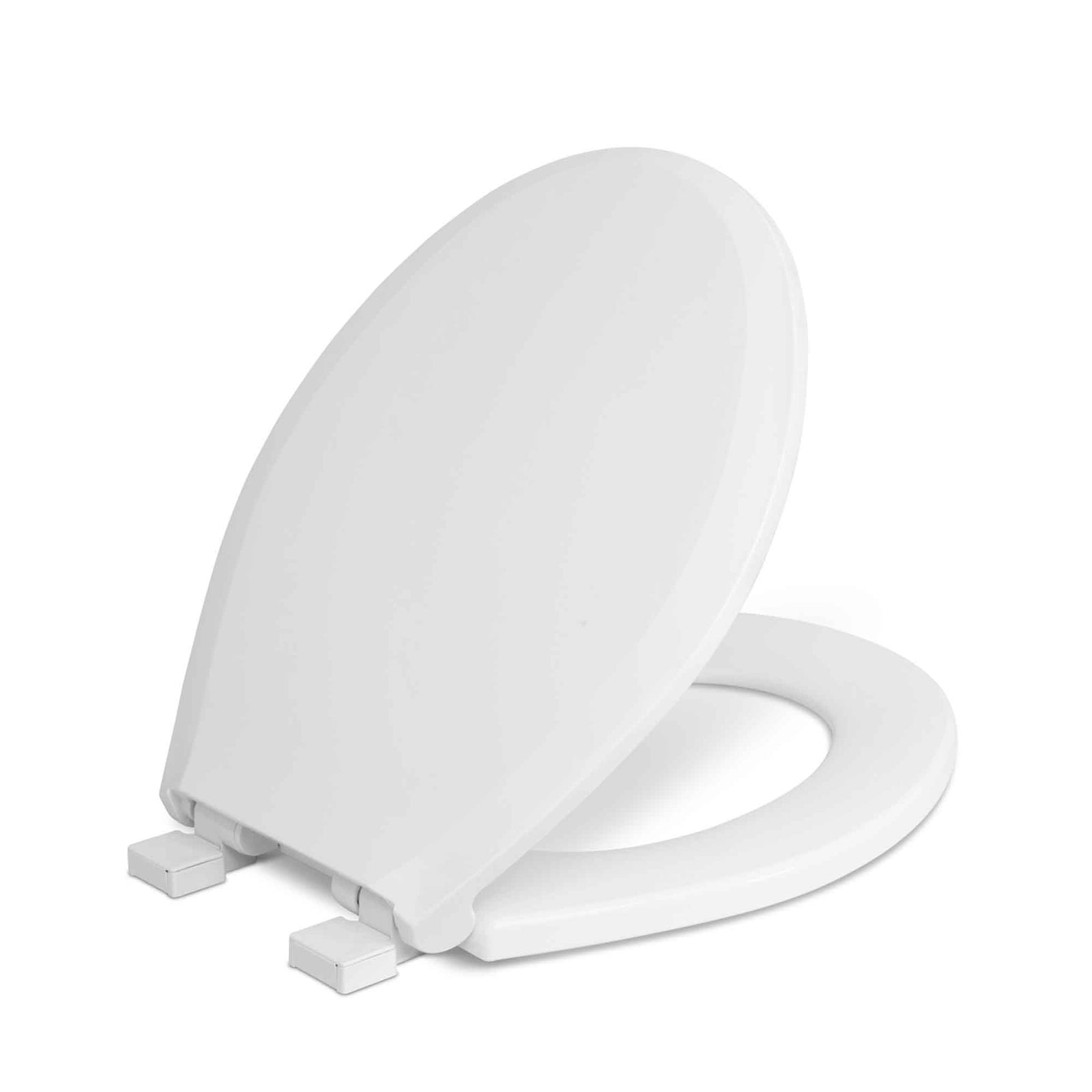Siège de toilette standard rond et blanc à retrait facile, 16,5" x 14,5" x 2" 