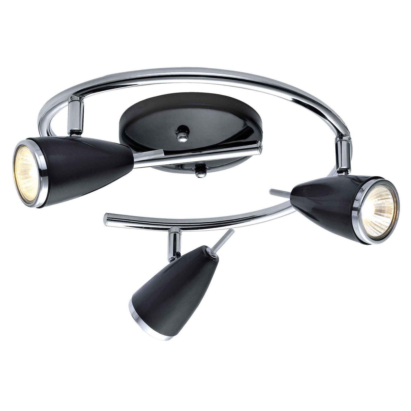 Plafonnier Riccio, noir et chrome