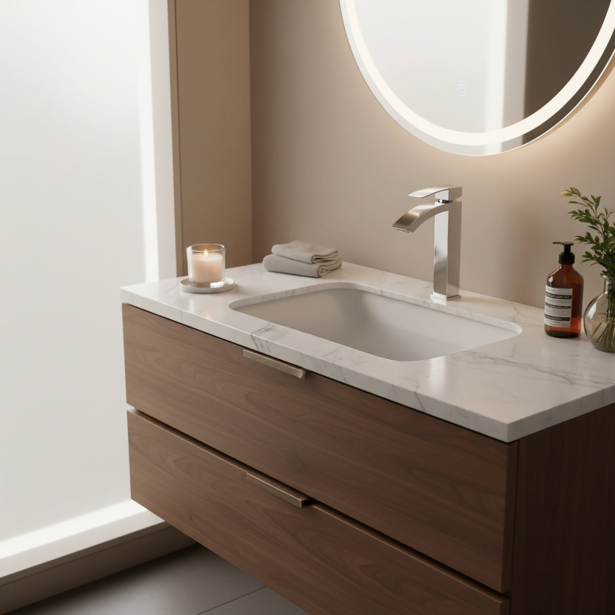 Robinet pour lavabo de salle de bain à 1 poignée, 12" (chrome poli)