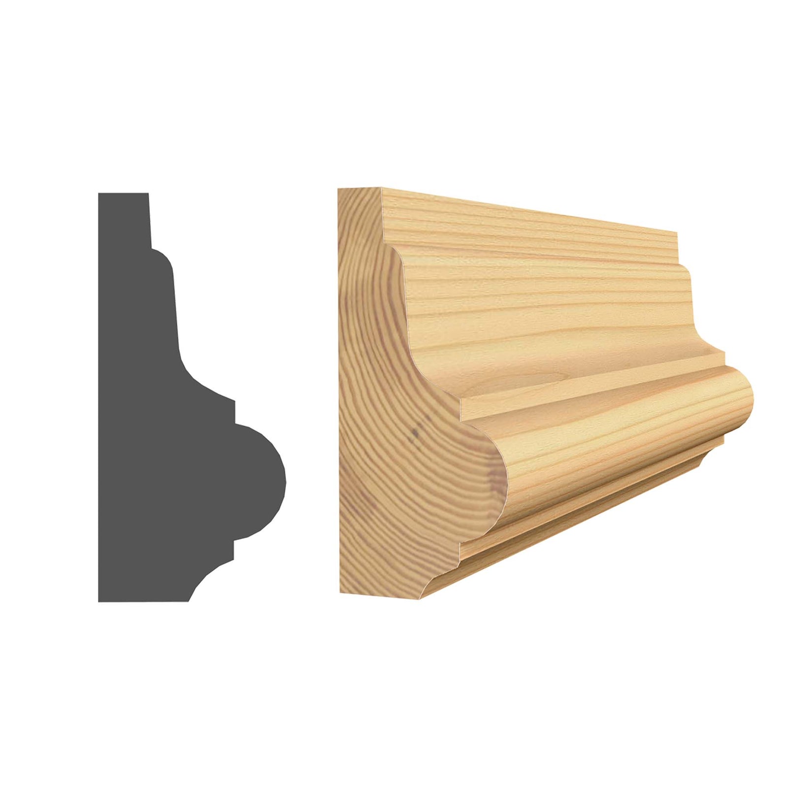 Cimaise en pin sélect 3/4'' x 1-5/8'' x 8'