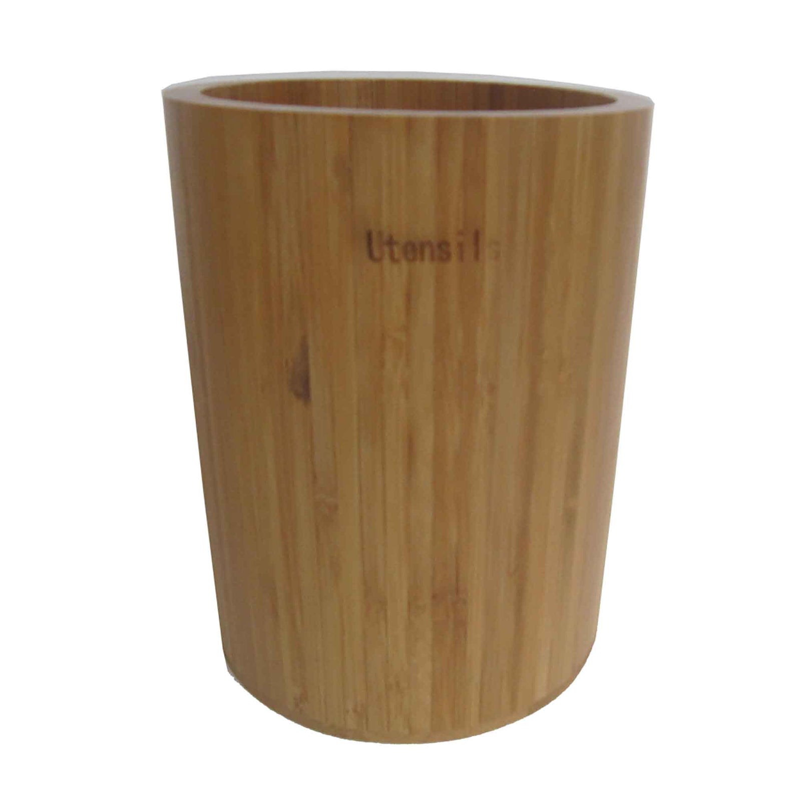 Porte-ustensiles rond en bambou, 5,25" x 6,75"