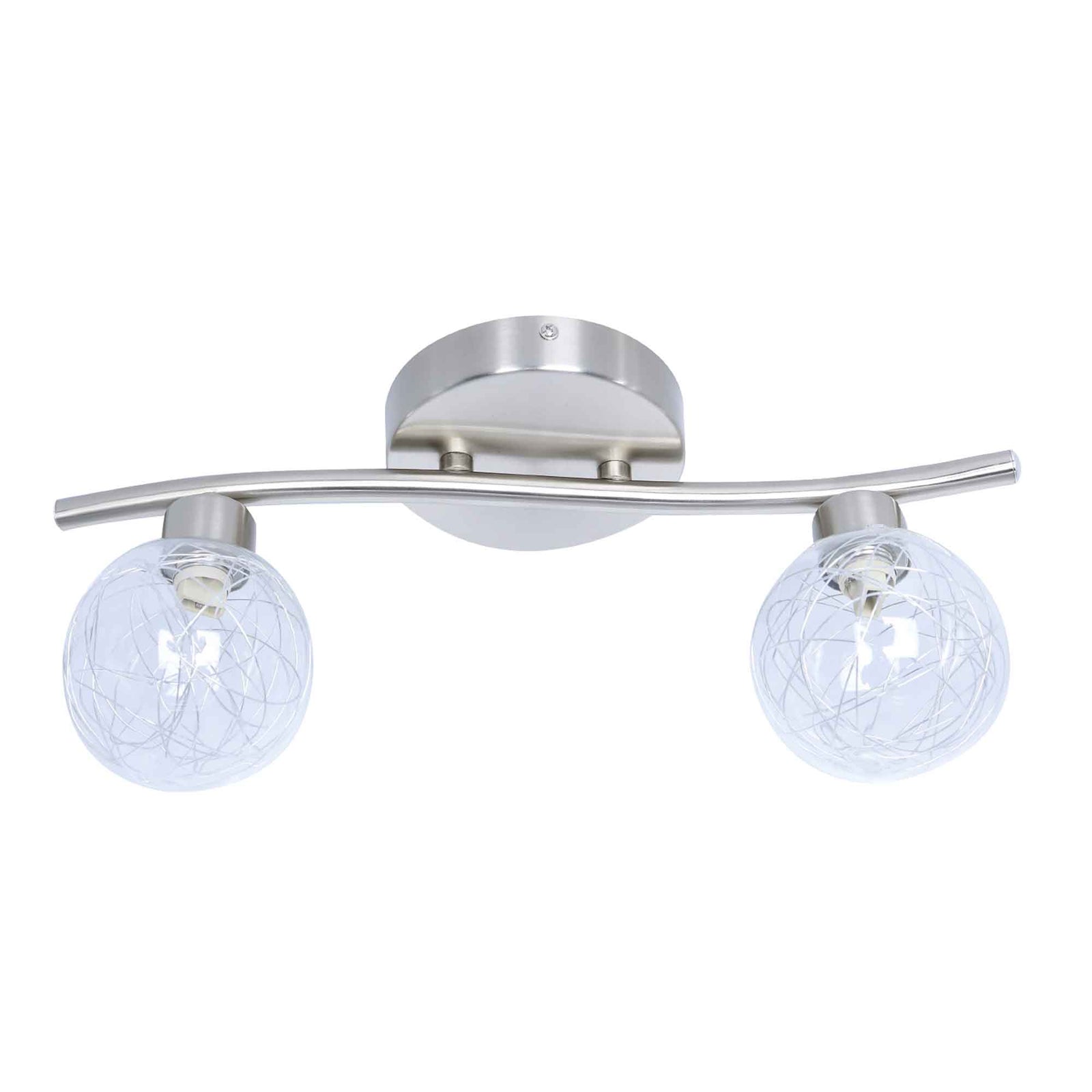 Rail d'éclairage Oscar à 2 lumières au fini chrome, 14,17" x 6,2"