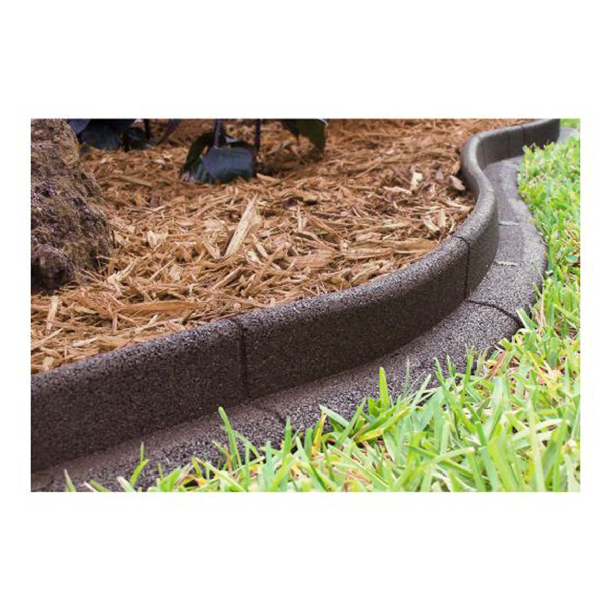 Bordure de jardin EcoBorder avec ancrages, 48" x 3" x 3" (brun)